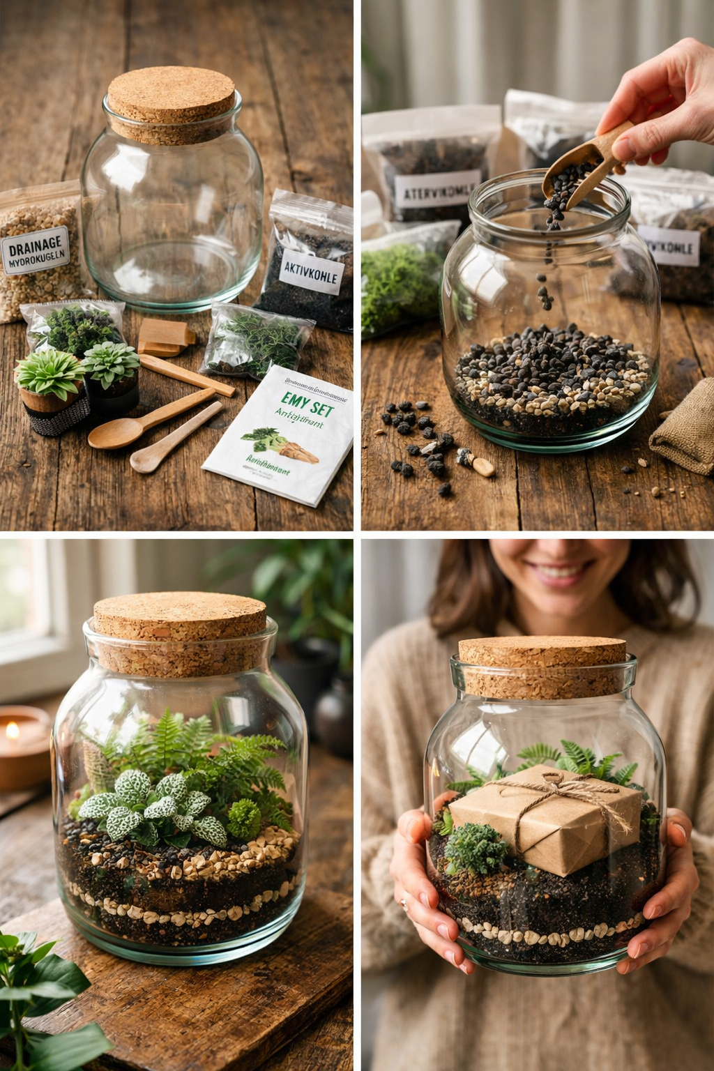 Flaschengarten als Geschenk