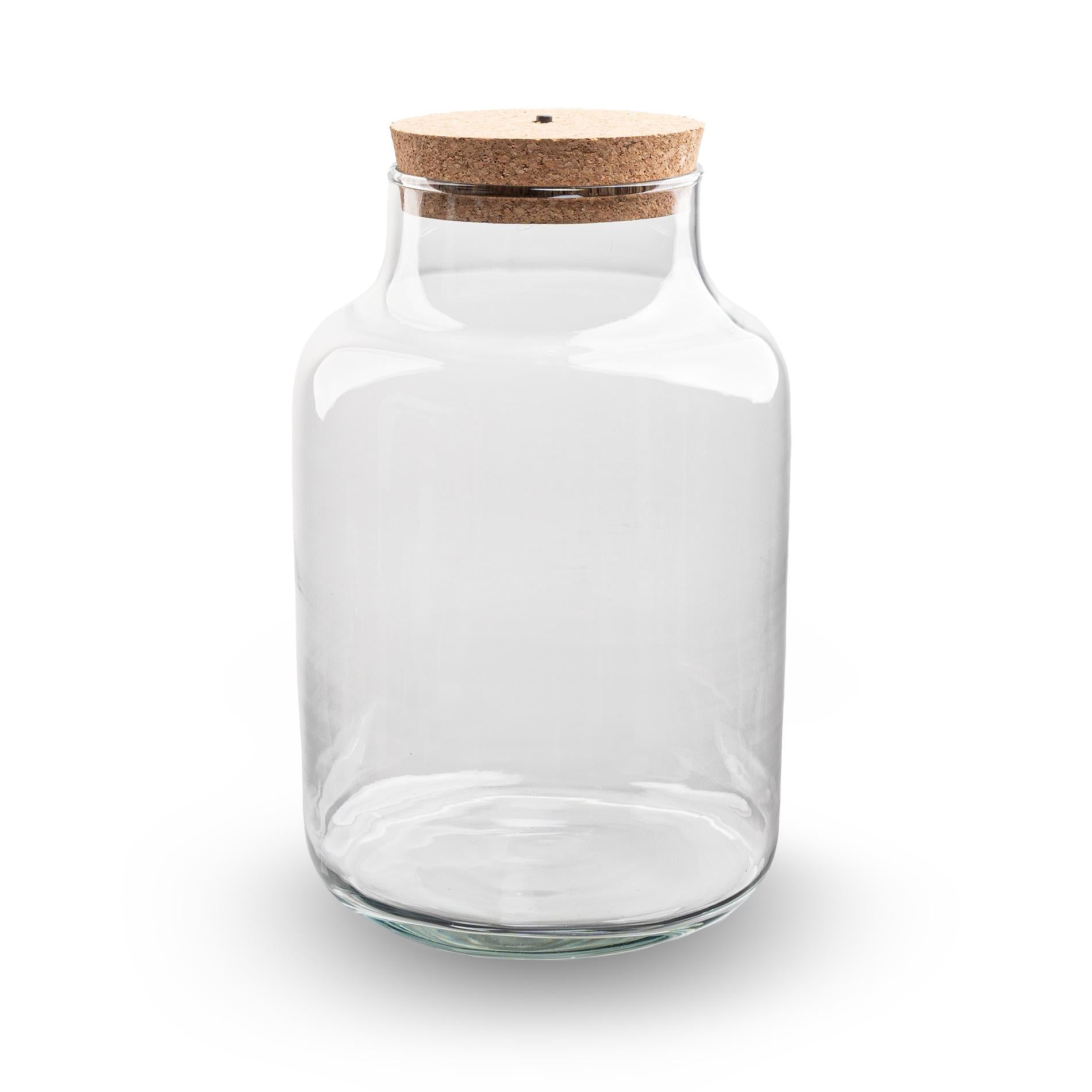 Terrarium fles met verlichting - Milky - Ø 21 cm ↑ 30 cm - G.u.G. Gartenwelt