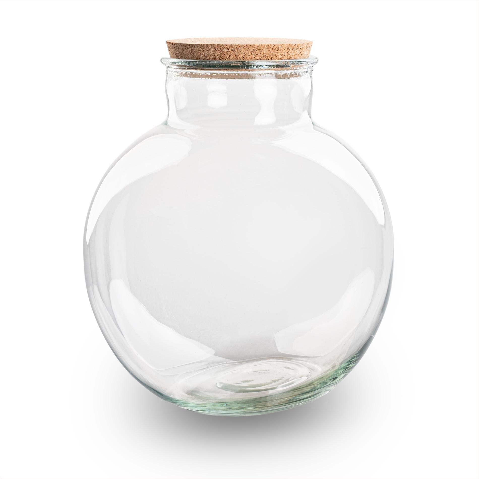 Terrarium fles met kurk - Bolder Bob - Ø 30 cm ↑ 31 cm - Zonder LED-kurk - G.u.G. Gartenwelt