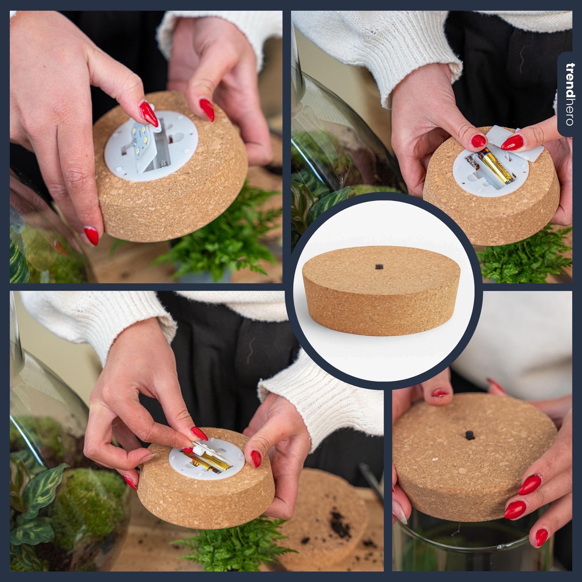 LED‑Korken S 10,3×9×2,7 cm – kabellose LED‑Lampe für Terrarien